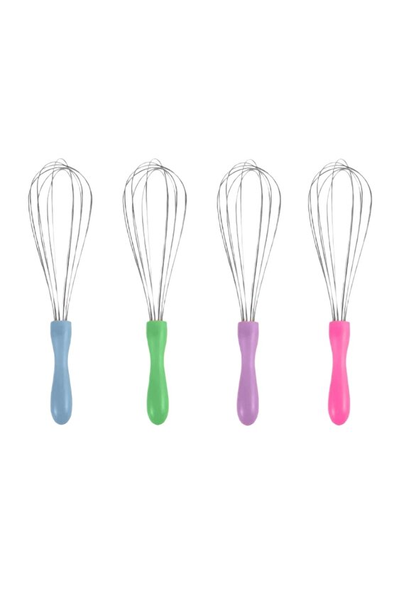 Paslanmaz Çelik Pembe Plastik Saplı El Çırpıcısı (Blender) Büyük Boy