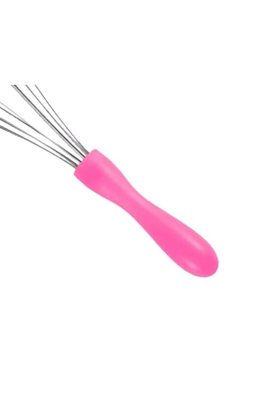 Paslanmaz Çelik Pembe Plastik Saplı El Çırpıcısı (Blender) Büyük Boy