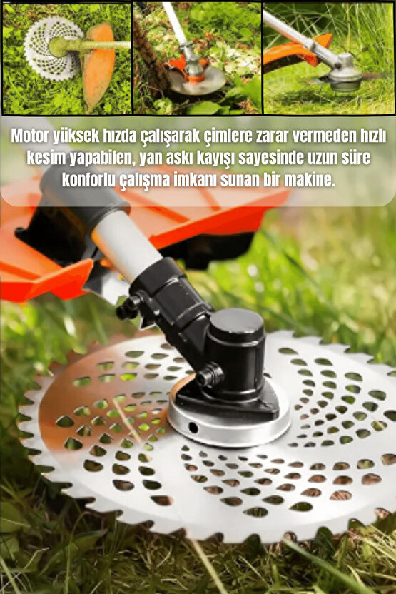EYP 52 cc Yüksek Kalite Yan Tip Benzinli Ot Çalı Çim Biçme Tırpan Makinesi