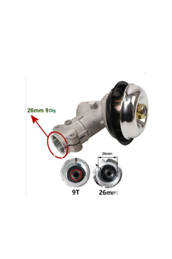 Çin Malı Motorlu Tırpan Redüktör Dişli Grubu 26 Mm Yıldız 9 Diş