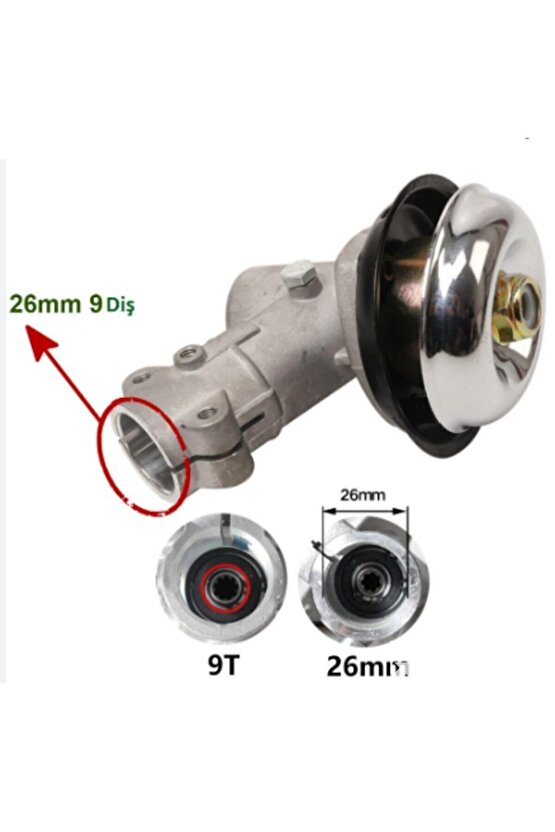 Çin Malı Motorlu Tırpan Redüktör Dişli Grubu 26 Mm Yıldız 9 Diş