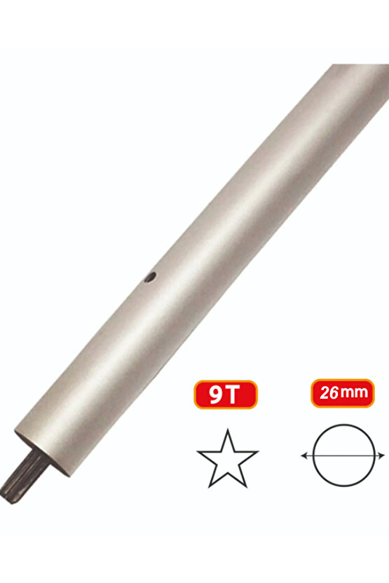 Tırpan Şaft Borusu Ve Mili Komple 26mm 9 Diş Yan Tırpan İçin