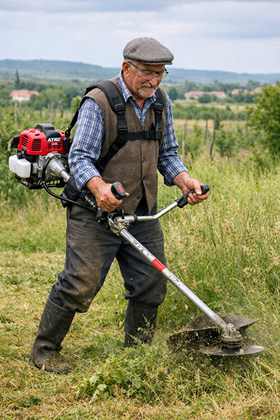 KAWASAKİ TJ53E MODEL ATAK PROFESYONEL YAN TİP BENZİNLİ TIRPAN - OT BİÇME 3,1HP