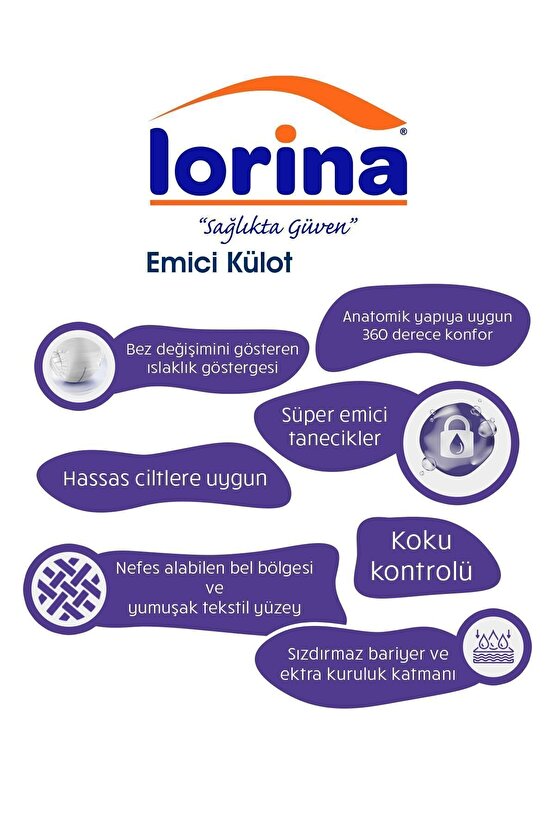 Lorina Emici Külot Hasta Bezi Medium 60lı - 200 ML Bariyer Kremi Hediyeli