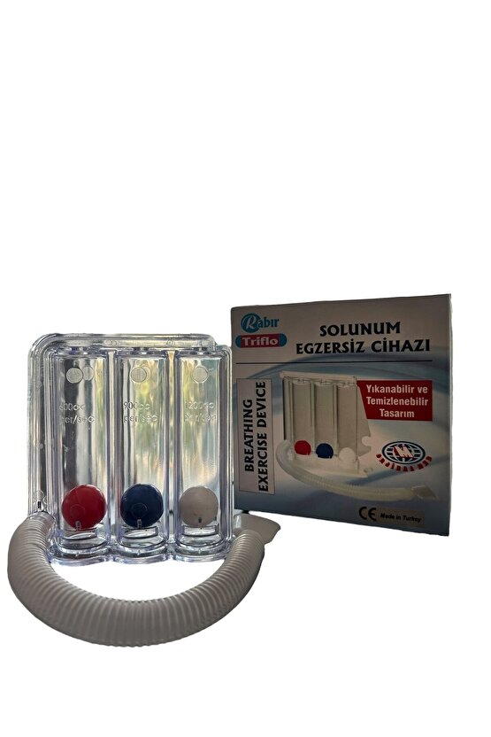 Triflo Solunum Egzersiz Cihazı- 3 Tane Üfleme Topu Nefes Egzersizi - 1 Adet