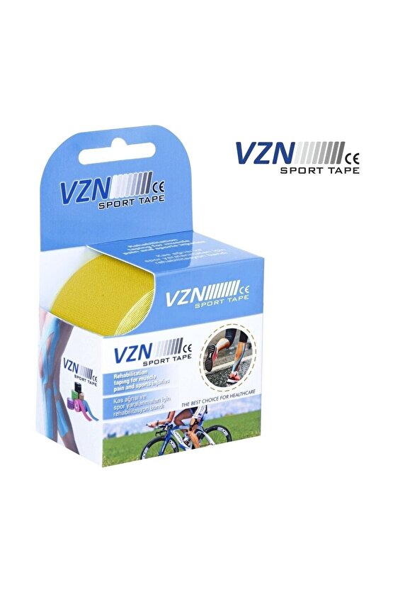 Sport Tape Sarı Renk Kinezyo Sporcu Bandı Ağrı Bandı 5 Metre X 5 Cm