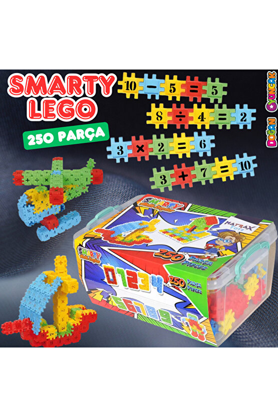 Smarty - Akıllı Sayılar Blok Oyunu 250 Parça - Oyuncak Lego Seti - Birbirine Geçmeli STEM Lego Seti