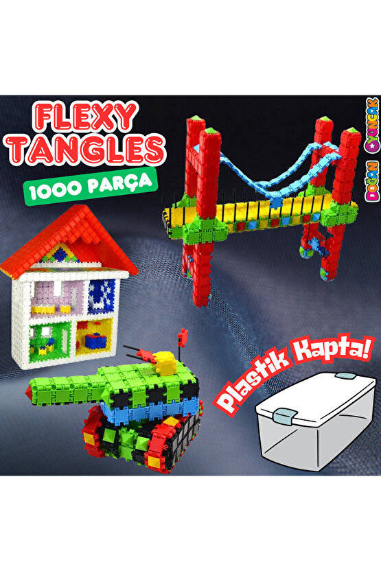 Flexy Tangles Blok Oyunu 1000 Parça - Oyuncak Lego Seti - Birbirine Geçmeli STEM Lego Seti - Eğitici