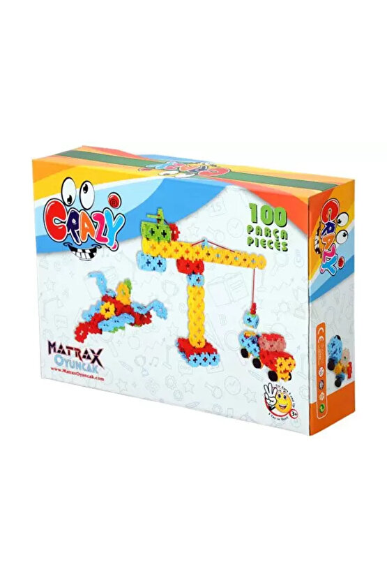 Crazy Eğitici Blok Oyunu 100 Parça - Oyuncak Lego Seti - Birbirine Geçmeli STEM Lego Seti - Eğitici