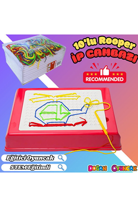 10lu Rooper İp Cambazı Oyunu - Oyuncak İp Geçirme - Resim Oyunu Rooper Oyunu - Anaokulu Oyuncak