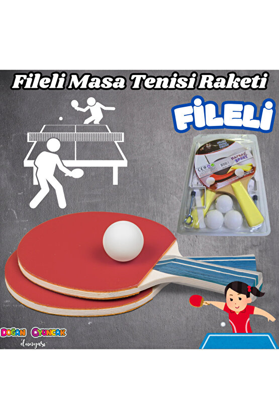 Fileli Masa Tenisi Raketi - Okul İçin Masa Tenisi Raketi - Tenis Oyuncakları - Masa Tenisi Oyunu - F