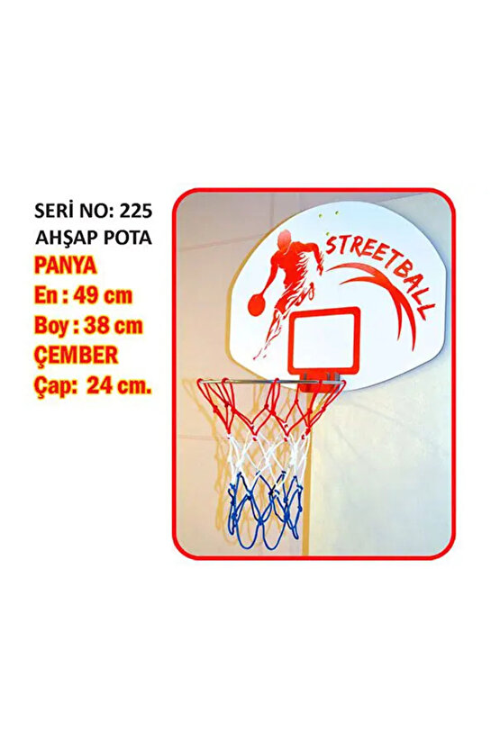 Ahşap Büyük Pota - Basketbol Maçı - Basketbol Oyuncak - Basket Oyunu - Büyük Pota Seti - Pota Oyunca