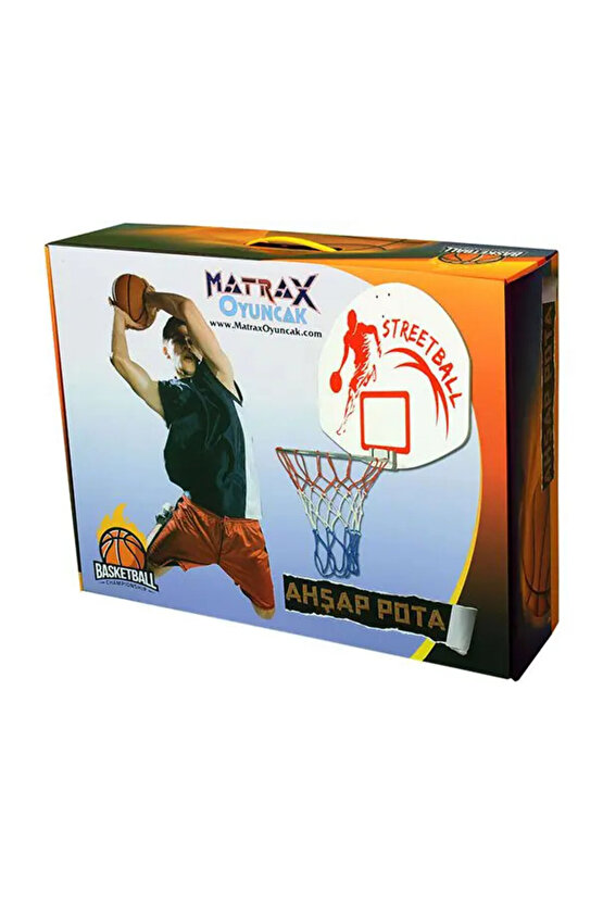 Ahşap Büyük Pota - Basketbol Maçı - Basketbol Oyuncak - Basket Oyunu - Büyük Pota Seti - Pota Oyunca