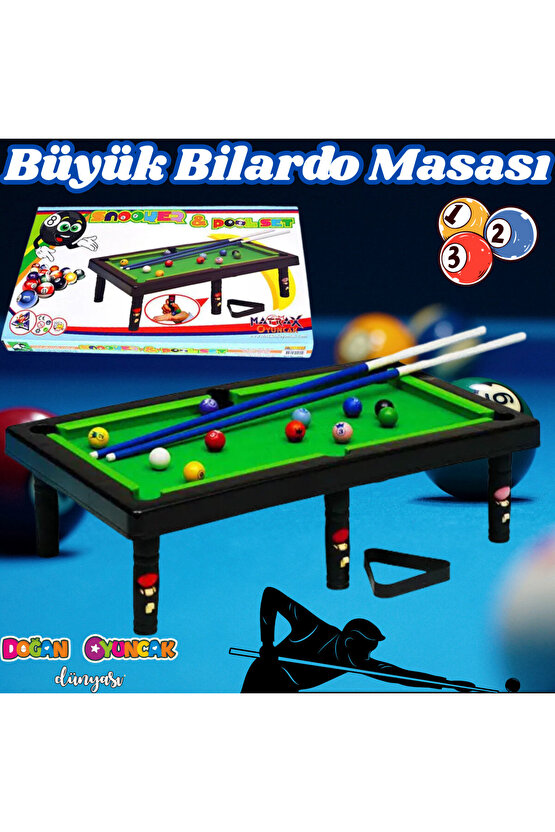 Büyük Bilardo Masası - Bilardo Maçı - Bilardo Oyuncak - 8 Ball Oyunu - Büyük Bilardo Seti - Bilardo