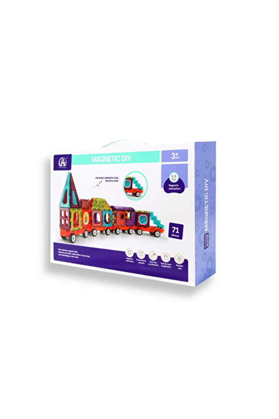 Orijinal Magnetic DIY 71 Parça Manyetik Lego - Magnetic Magical Magnet - Mıknatıslı Lego