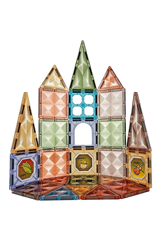 Orijinal Magnetic Tiles Star Diamond 36 Parça Manyetik Lego - Magnetic Magical Magnet - Mıknatıslı L