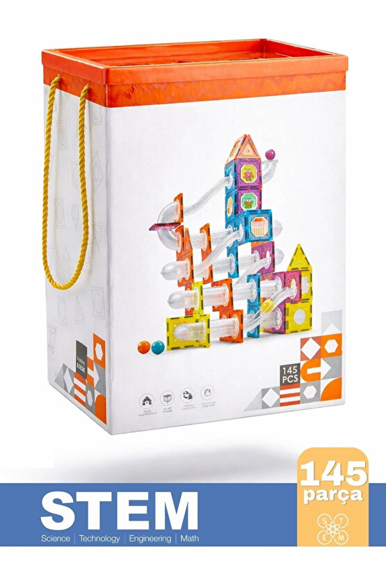 Orijinal Magnetic Tiles 145 Parça Manyetik Lego - Magnetic Magical Magnet - Mıknatıslı Lego