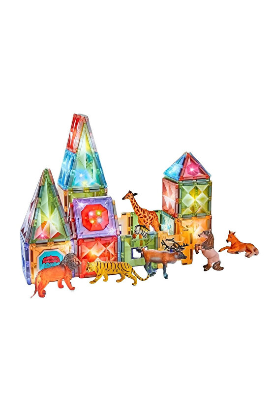 Orijinal Magnetic Tiles Star Diamond Light Version 89 Parça Işıklı Manyetik Lego - Mıknatıslı Lego L
