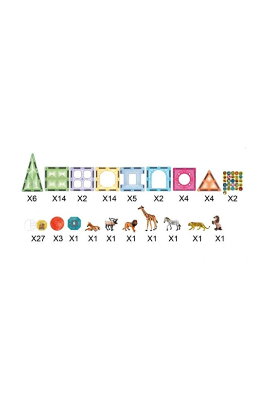 Orijinal Magnetic Tiles Star Diamond Light Version 89 Parça Işıklı Manyetik Lego - Mıknatıslı Lego L