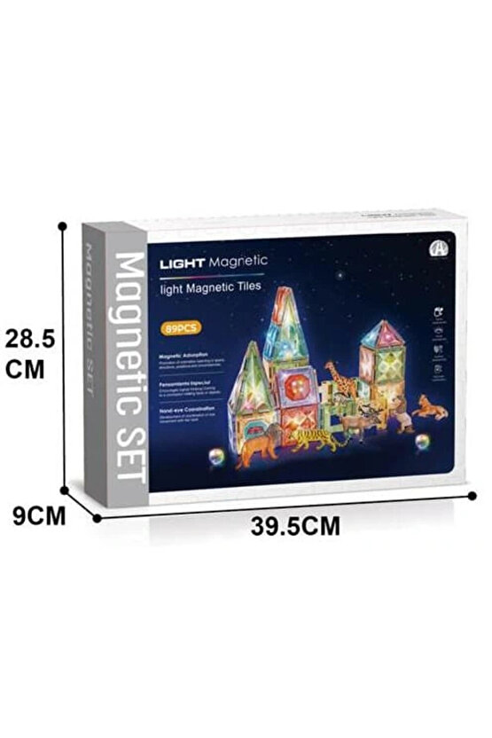 Orijinal Magnetic Tiles Star Diamond Light Version 89 Parça Işıklı Manyetik Lego - Mıknatıslı Lego L