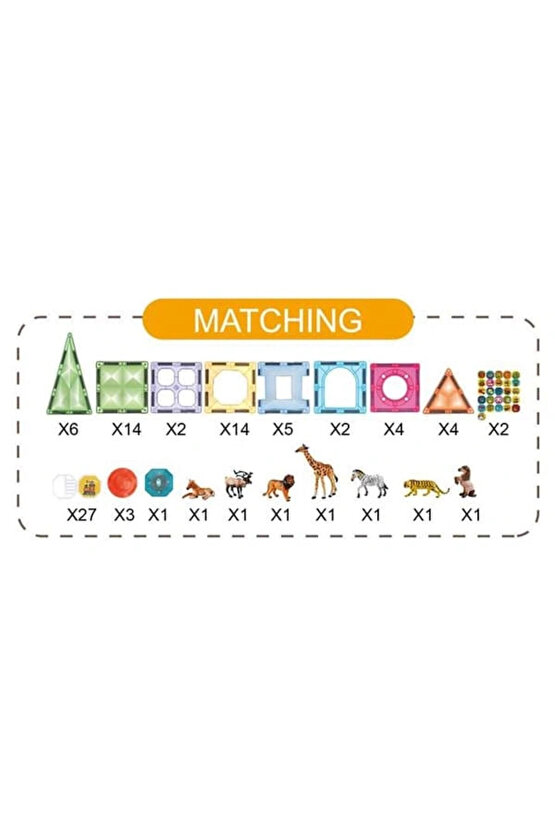 Orijinal Magnetic Tiles Star Diamond Light Version 89 Parça Işıklı Manyetik Lego - Mıknatıslı Lego L