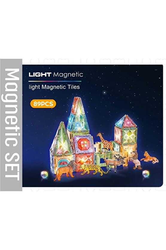 Orijinal Magnetic Tiles Star Diamond Light Version 89 Parça Işıklı Manyetik Lego - Mıknatıslı Lego L