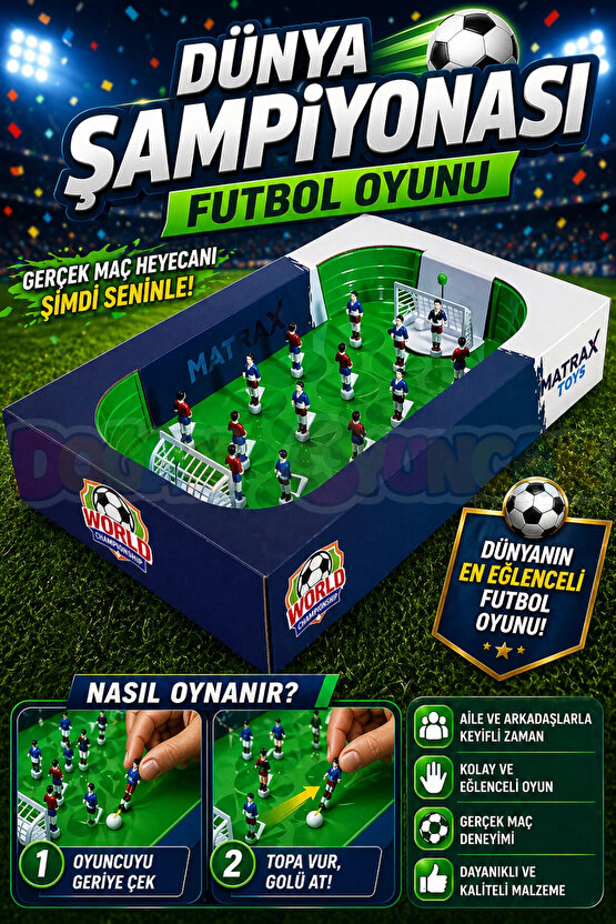 Dünya Şampiyonası Futbol Oyunu - Futbol Maçı Oyuncak - Futbol Oyuncakları - Top Oyuncak Langırt Setl