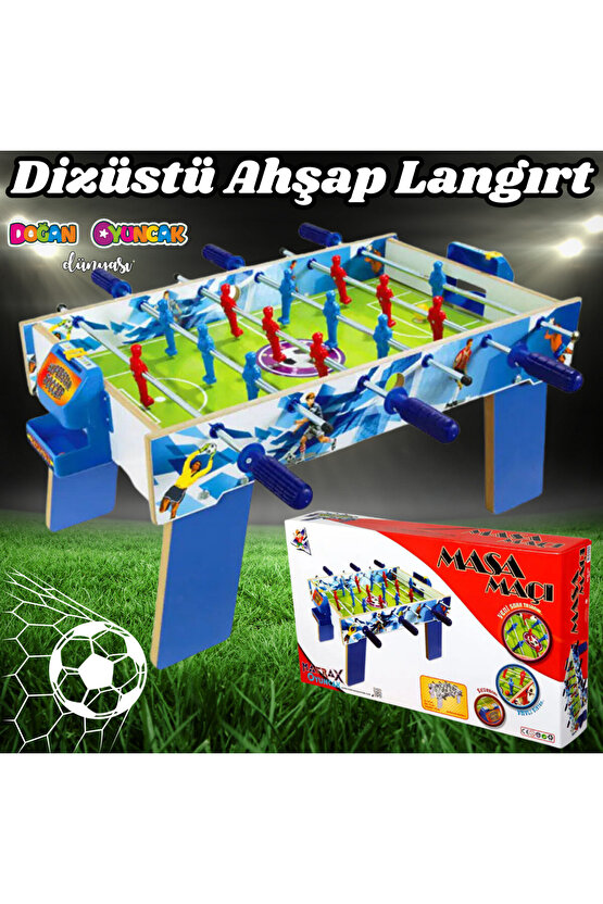 Dizüstü Ahşap Langırt Seti - Ahşap Oyuncak - Futbol Oyuncakları - Top Oyuncak Langırt Setleri - Lang