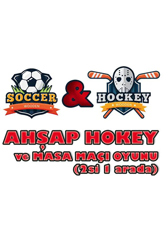 Ahşap Hokey ve Ahşap Langırt Seti - Ahşap Oyuncak - Futbol Oyuncakları - Top Oyuncak Langırt Setleri