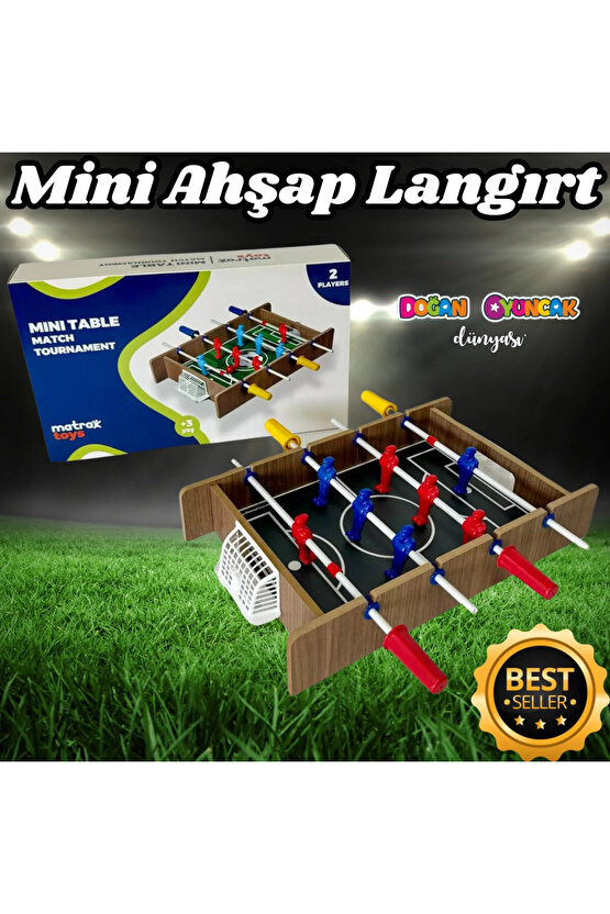 Ahşap Mini Langırt Seti - Ahşap Oyuncak - Futbol Oyuncakları - Top Oyuncak Langırt Setleri - Langırt