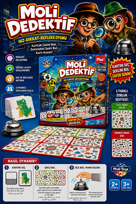 Moli Dedektif Oyunu - Akıl ve Zeka Oyunu - Görsel Dikkat Oyunu - Strateji Oyunu