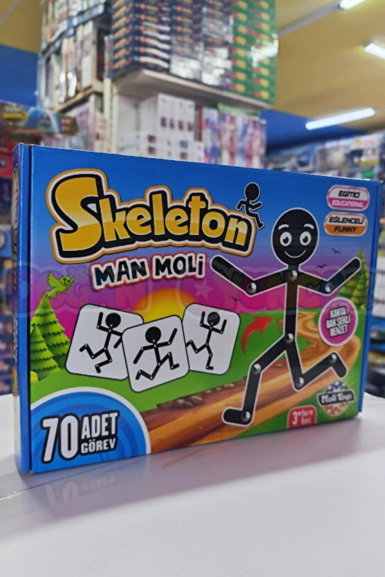 Çöp Adam Skeleton Man - Moli Kutu Oyunu Hafıza Dikkat Ve Beceri Oyunu Montessori Eğitici Oyuncak