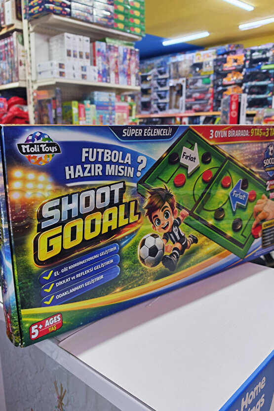 Ahşap Şut ve Gol Oyunu + 9 Taş ve 3 Taş Oyunu - Shoot Gool Oyunu - Fast Finger Oyunu