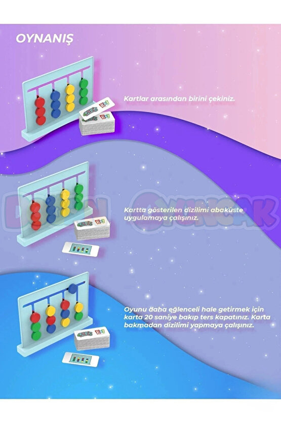 Renk Hafıza Oyunu - Rubik Abaküs Montessori Zeka Oyunu Eğitici Oyuncak