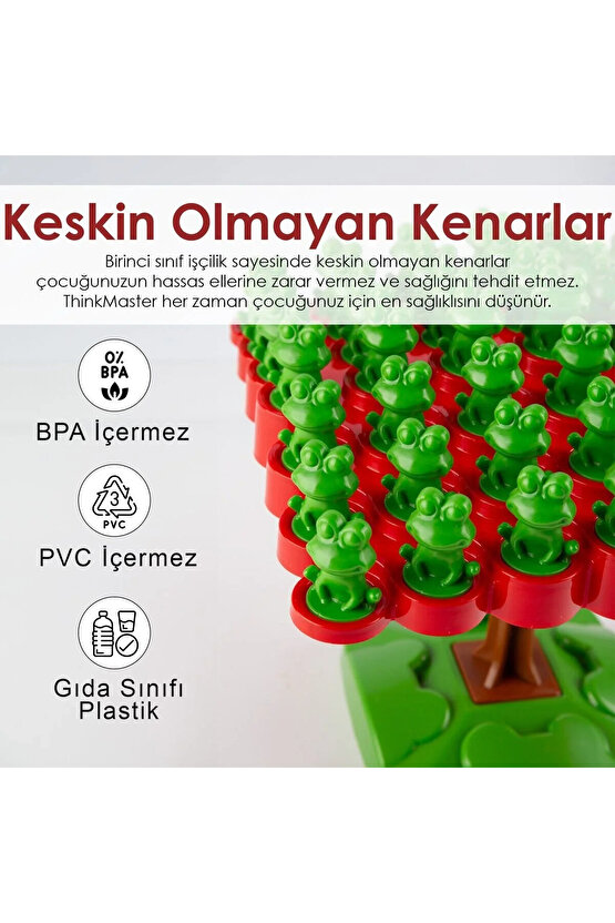 Kurbağa Denge Oyunu - Eğitici Oyuncak Kurbağa Ağacı Denge Oyunu - Strateji Oyunu