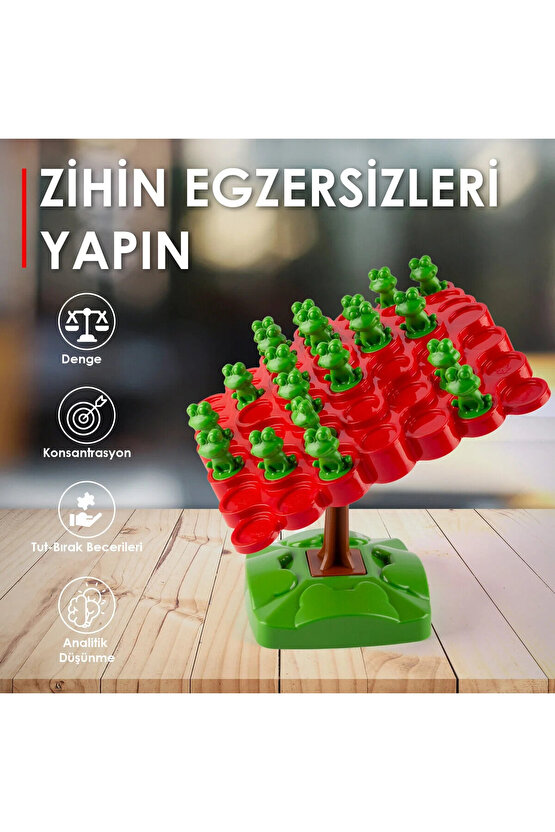 Kurbağa Denge Oyunu - Eğitici Oyuncak Kurbağa Ağacı Denge Oyunu - Strateji Oyunu