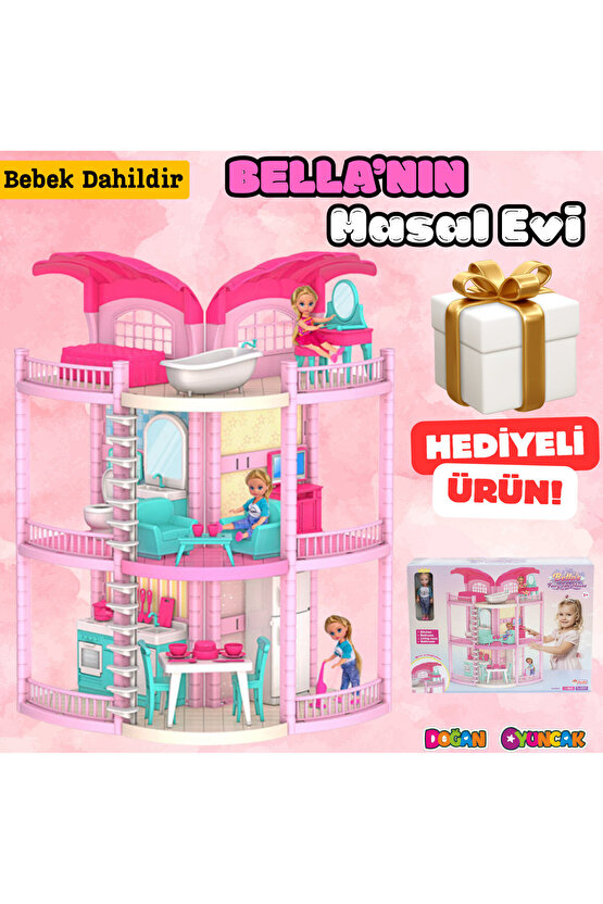 Bellanın Masal Evi - Bella Oyuncak Ev - Bellanın Masal Evi - Bella 3 Katlı Evi