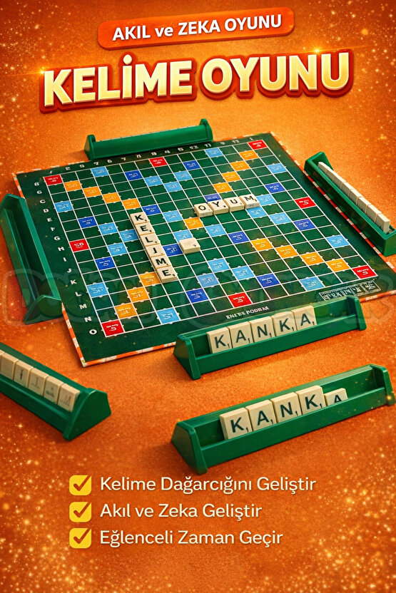 Scrabble Türkçe Kelime Oyunu - Kelime Üretme Oyunu Akıl ve Zeka Oyunu - Scrabble Oyunu