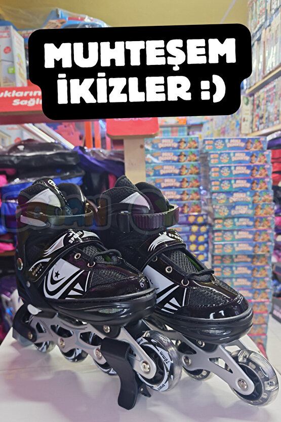 Premium Slikon Tekerli Paten - Işıklı Silikon Tekerli Paten Alıştırma Pateni - Silikon Tekerlekli