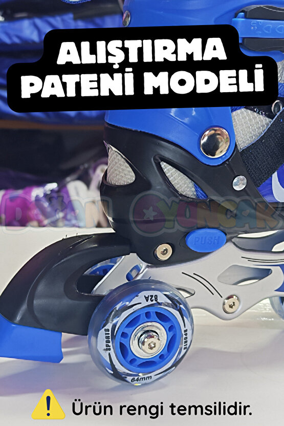 Premium Slikon Tekerli Paten - Işıklı Silikon Tekerli Paten Alıştırma Pateni - Silikon Tekerlekli