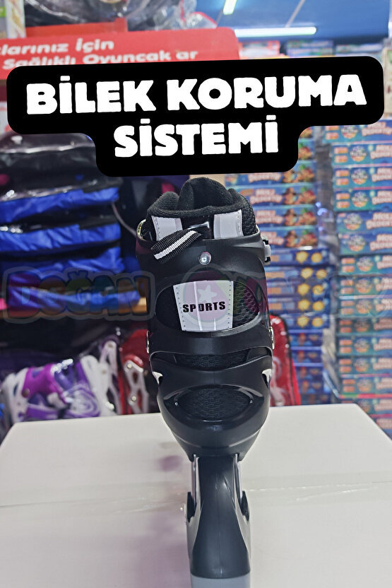 Premium Slikon Tekerli Paten - Işıklı Silikon Tekerli Paten Alıştırma Pateni - Silikon Tekerlekli