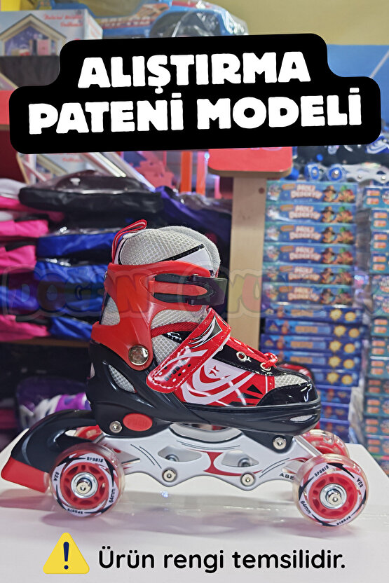Premium Slikon Tekerli Paten - Işıklı Silikon Tekerli Paten Alıştırma Pateni - Silikon Tekerlekli