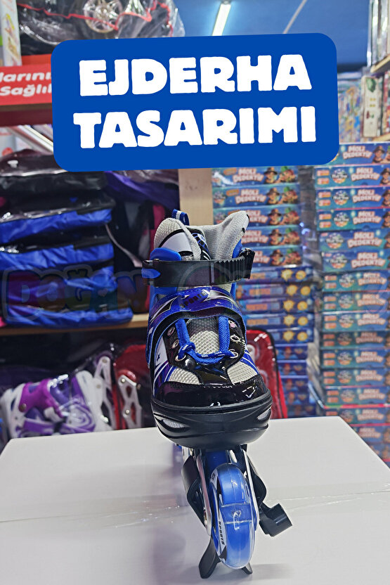 Premium Slikon Tekerli Paten - Işıklı Silikon Tekerli Paten Alıştırma Pateni - Silikon Tekerlekli