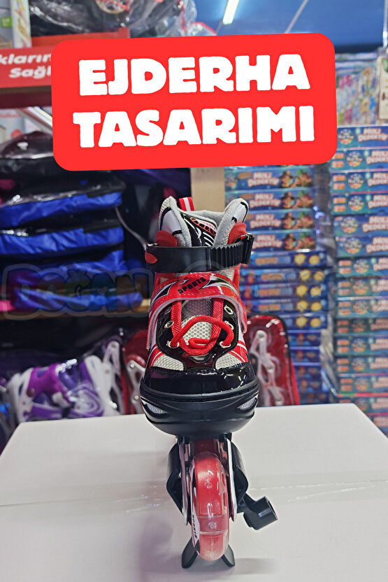Premium Slikon Tekerli Paten - Işıklı Silikon Tekerli Paten Alıştırma Pateni - Silikon Tekerlekli