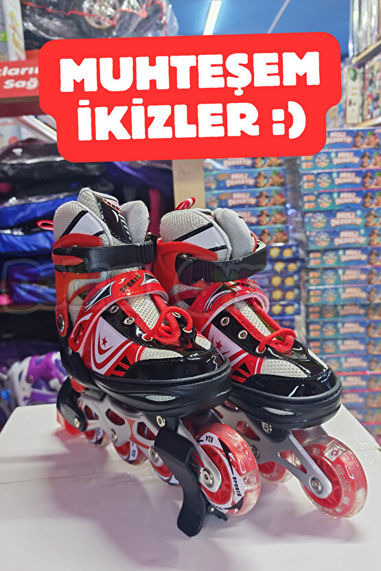Premium Slikon Tekerli Paten - Işıklı Silikon Tekerli Paten Alıştırma Pateni - Silikon Tekerlekli