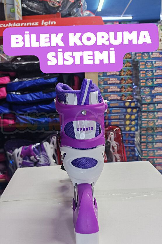 Premium Slikon Tekerli Paten - Işıklı Silikon Tekerli Paten Alıştırma Pateni - Silikon Tekerlekli