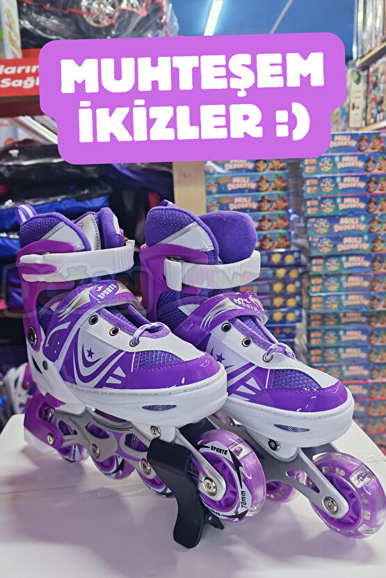 Premium Slikon Tekerli Paten - Işıklı Silikon Tekerli Paten Alıştırma Pateni - Silikon Tekerlekli