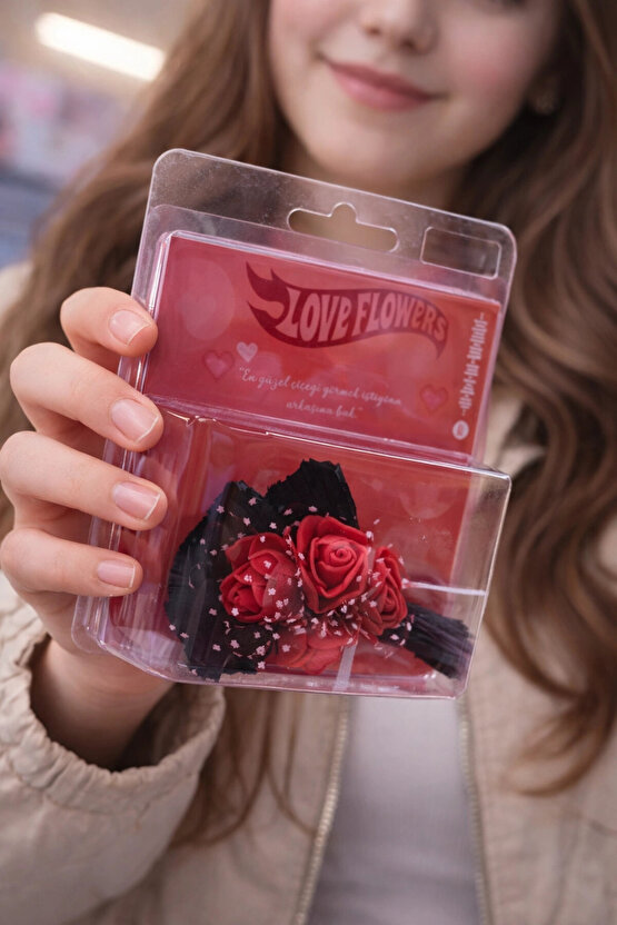 Hot Flowers Aynalı Çiçek Kırmızı - Hediyelik Hotflowers Çiçek Mini Buket Spotify Hotflowers Çiçek