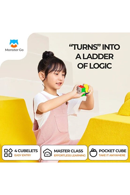 Profesyonel GAN Monster Go Premium 2x2 Küp - GAN 2x2 Zeka Küpü - Akıl Küpü - Monster Küp