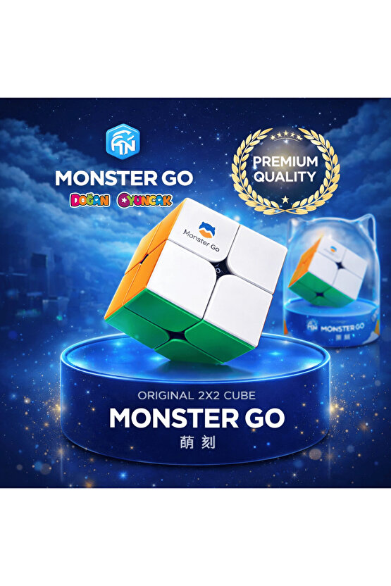 Profesyonel GAN Monster Go Premium 2x2 Küp - GAN 2x2 Zeka Küpü - Akıl Küpü - Monster Küp